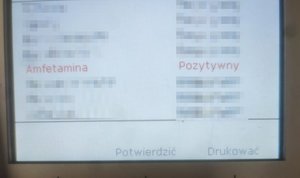 Pozytywny wynik badania na amfetaminę