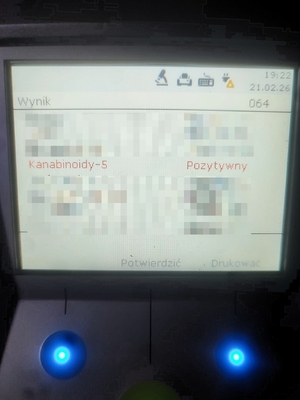 Wynik badania na narkotyki