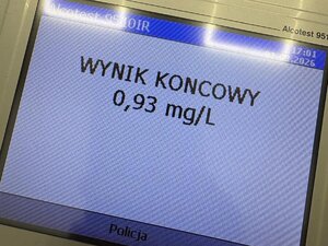 Wynik badania na alkohol