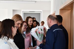 Spotkanie z okazji Dnia Kobiet w jasielskiej komendzie