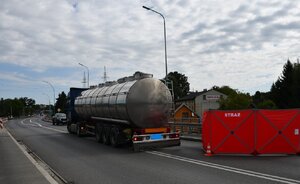 Miejsce zdarzenia drogowego Jasło ul. 3 Maja most na rzece Wisłoka.